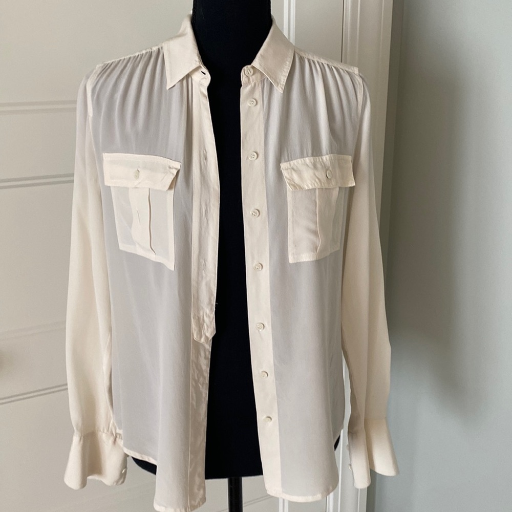JCrew cream colored blouse.